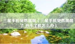 三星手机突然黑屏（三星手机突然黑屏了 开不了机怎么办）