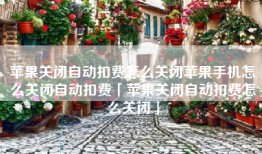 苹果关闭自动扣费怎么关闭苹果手机怎么关闭自动扣费「苹果关闭自动扣费怎么关闭」