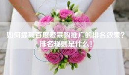 如何提高百度爱采购推广的排名效果？排名规则是什么！