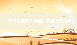 前十股票开户券商，佣金是万几？