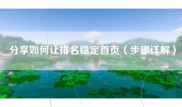 分享如何让排名稳定首页（步骤详解）