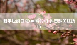 新手也能日涨1000粉的4个抖音涨关注技巧