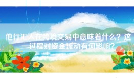 他行汇入在跨境交易中意味着什么？这一过程对资金流动有何影响？