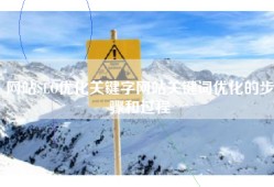 网站SEO优化关键字网站关键词优化的步骤和过程