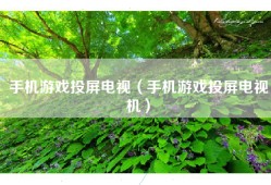 手机游戏投屏电视（手机游戏投屏电视机）