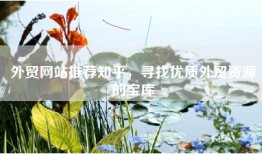 外贸网站推荐知乎，寻找优质外贸资源的宝库