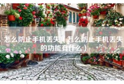 怎么防止手机丢失（怎么防止手机丢失的功能有什么）
