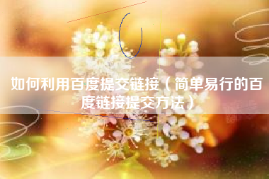 如何利用百度提交链接（简单易行的百度链接提交方法）