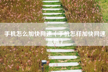 手机怎么加快网速（手机怎样加快网速流畅）