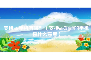 支持nfc手机有哪些（支持nfc功能的手机是什么意思）